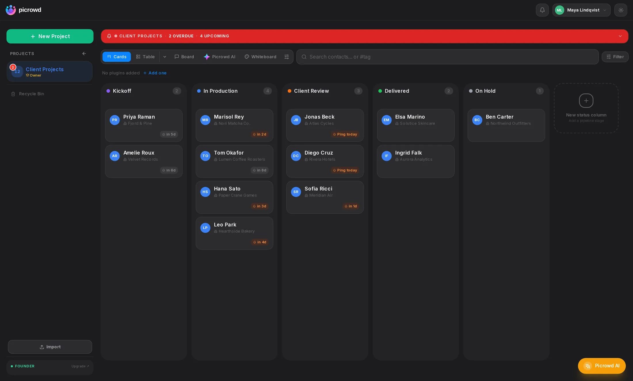 Picrowd: kanban