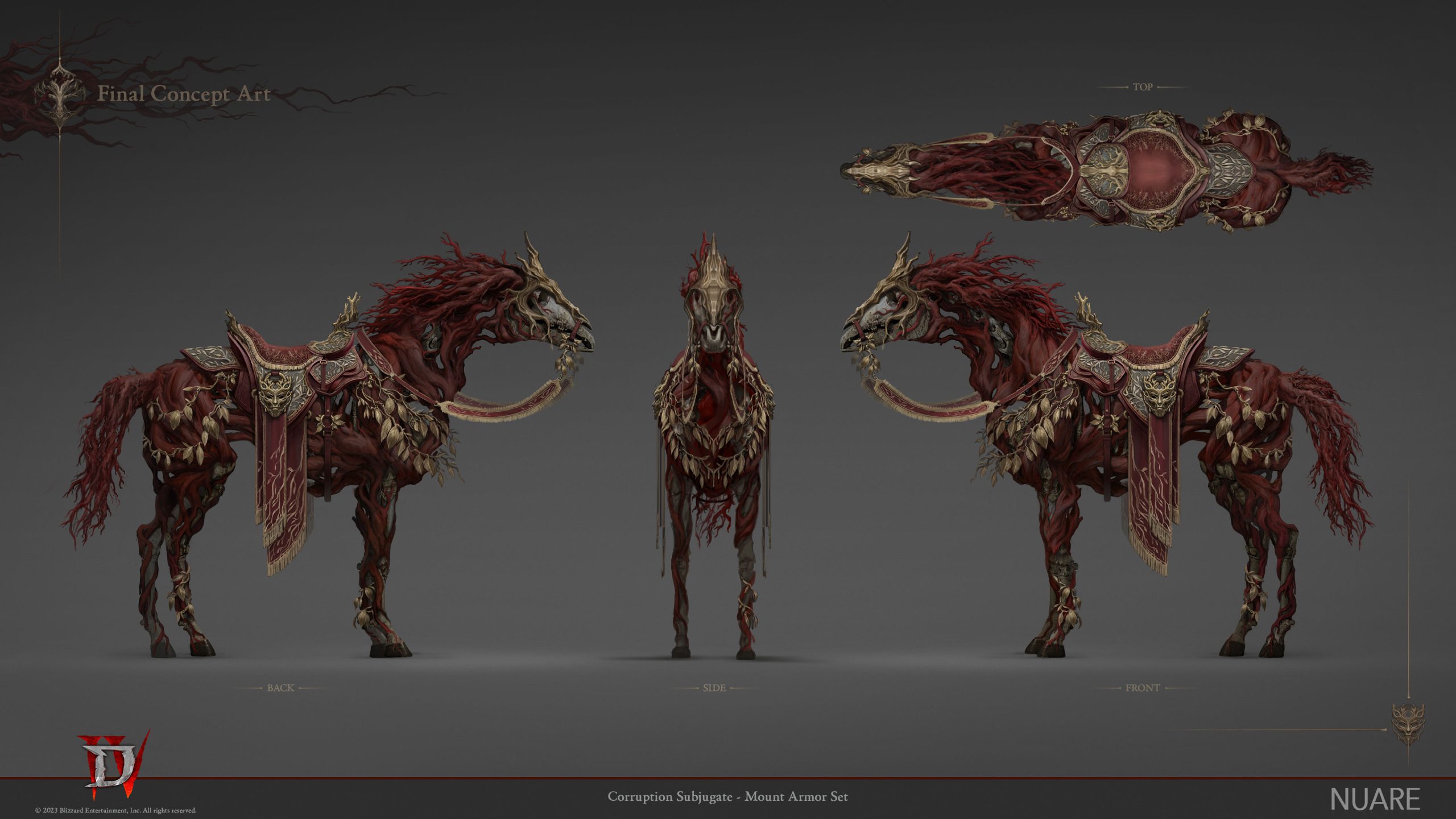 Diablo IV corruption mount concept art by NUARE