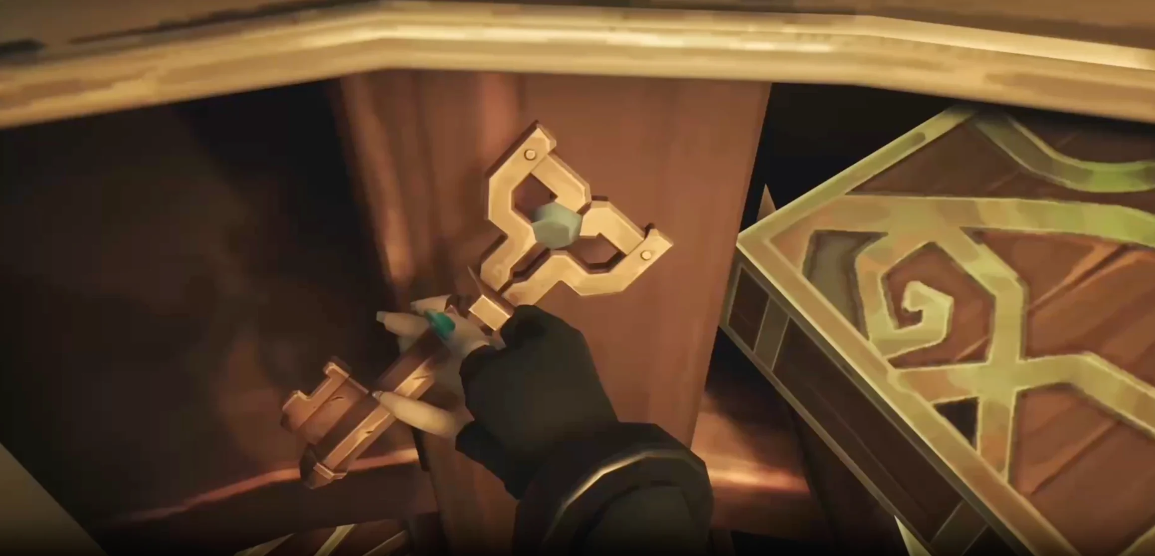 First-person animation artwork from a game production