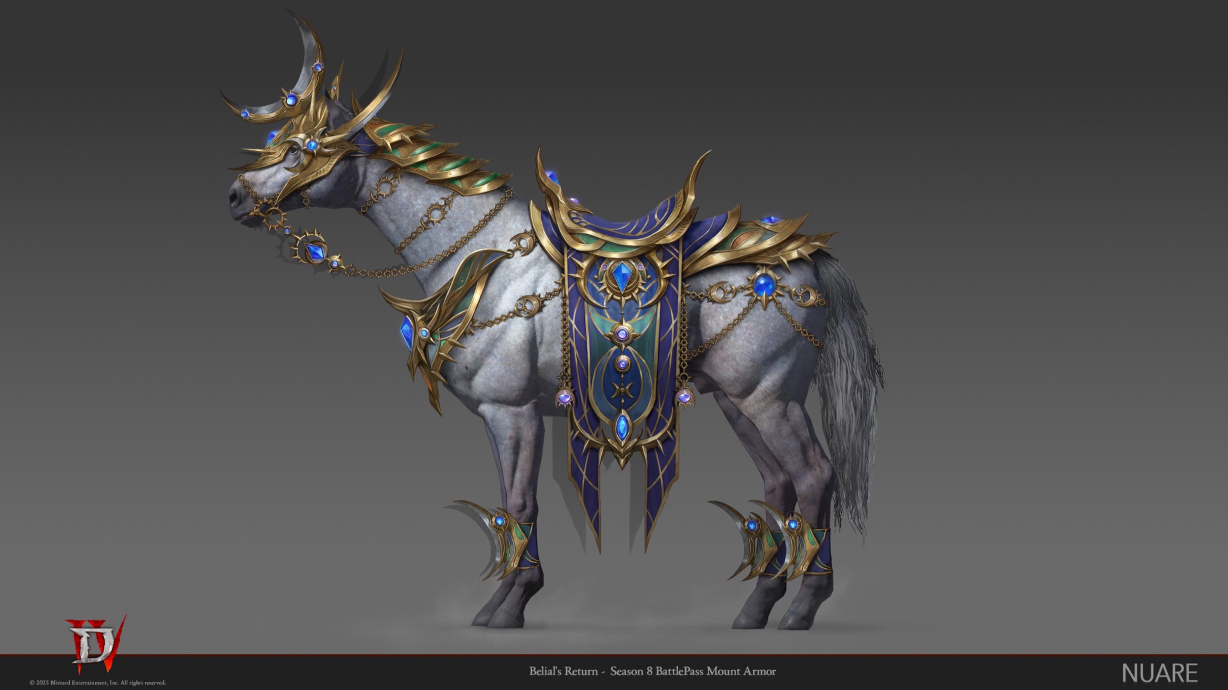 Diablo 4: belials return mount armor white